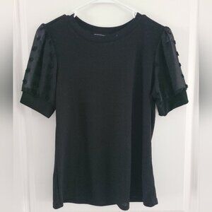 Flower amp Feather Black Sleeve Blouse Top